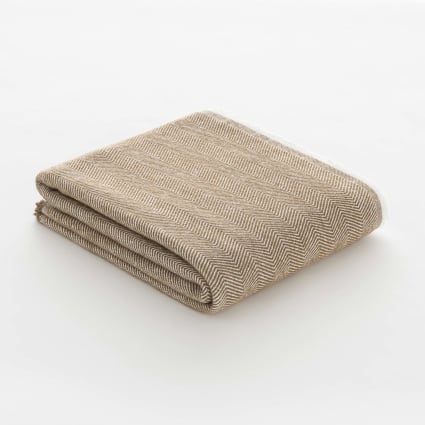 Coperta cotone beige e nero 130 x 180 cm BERHAMPORE