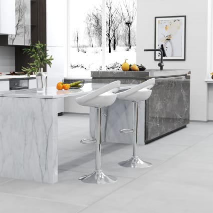 Set sgabelli da bar girevoli con altezza regolabile bianco