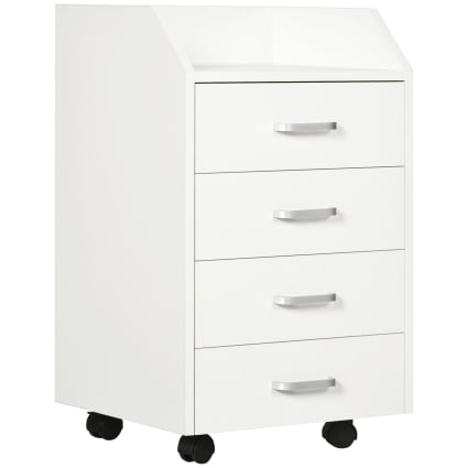Cassettiera Con Rotelle OPTIMA Professionale 60 Cm, 3 Cassetti Con Serratura, Bianco, Per Ufficio E Archivio