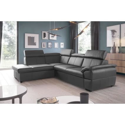 Petit canapé d'angle convertible 3 places tissu marron Takin 206cm-Méridienne A droite | Leroy