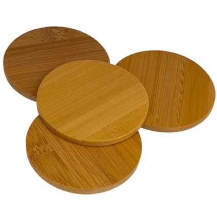 6 Pièce Dessous De Verre En Bambou,sous Verres Rond En Bambou,Dessous De Verre Avec Support De Rangement,Réutilisables Coasters De Bambous,10x10 Cm Sous Tasse,pour Thé Mug,Tasses à Café,Bougies