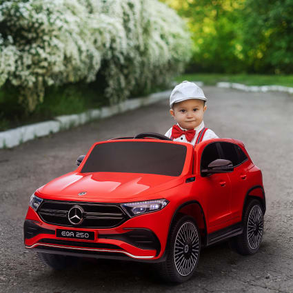 Macchina elettrica per bambini con licenza mercedes benz eqa rossa