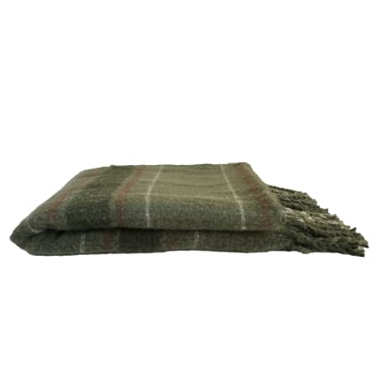 Coperta Art. Miele in Misto Lana con Frange | Design Unico e Eco