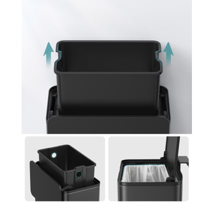 Poubelle Pour Cuisine 9 L Poubelle De Comptoir Ou Sous L'évier, Poubelle à Suspendre Avec Couvercle Pour Salle De Bain/chambre(gris Poubelle Pour Cuisine 9 L Poubelle De Comptoir Ou Sous L'évier, Poubelle à Suspendre Avec Couvercle Pour Salle De Bain/chambre(gris