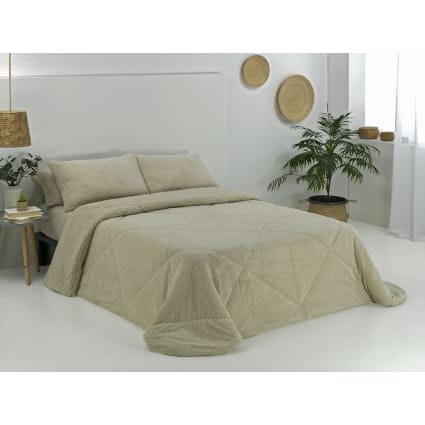 Edredón coralina borreguito beige cama 135cm (235x265cm) Winter