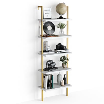 Vicco Étagère Échelle Ava Blanc/Or 60 X 183 Cm - Bibliothèque Design Loft