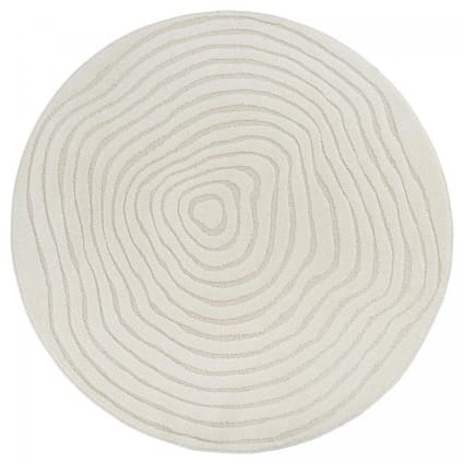 Runder Teppich, modernes Muster und Ton-in-Ton-Design, Ø120cm creme Lyn9 spiratri