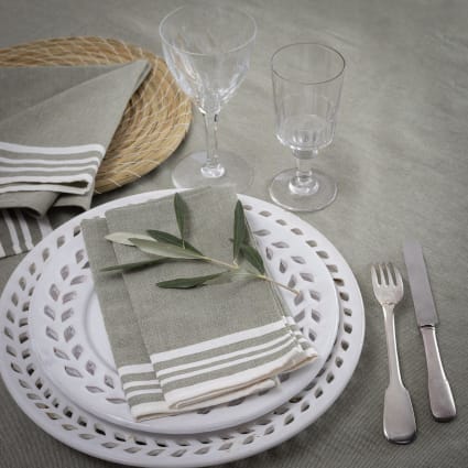 ROBERT Serviette De Table Vert Mousse En Coton 45 X 45 Cm