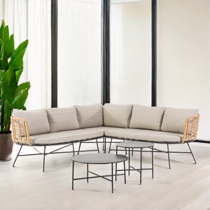 Set da esterno/giardino con divano angolare stile boho pcs