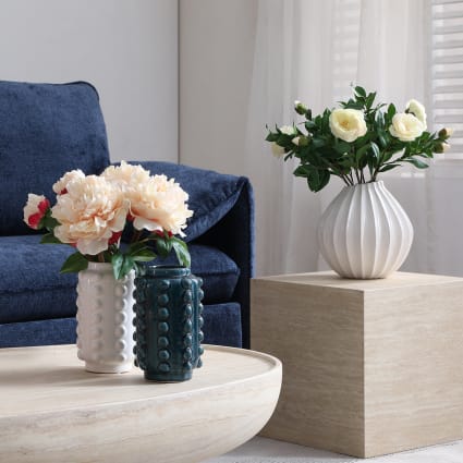 ASA Ease Vaso Da Fiori In Ceramica Bianca, Altezza 25 Cm, Fatto In Italia, Decorazione Casa, Modello 91031005