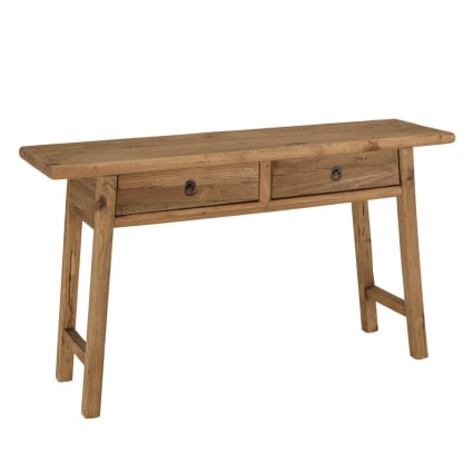 Console 2 tiroirs bois pin recyclé