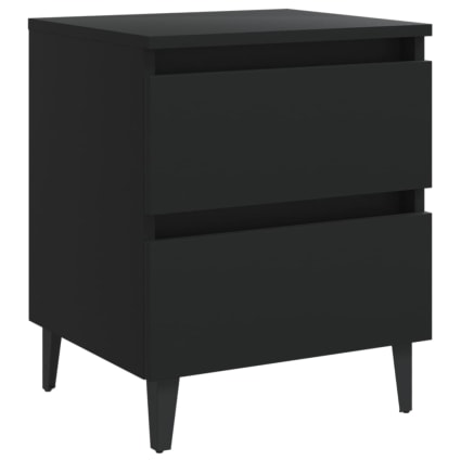 Set di 2 comodini in legno multistrato nero 40x35x50 cm cropped-2