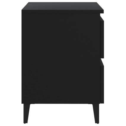 Set di 2 comodini in legno multistrato nero 40x35x50 cm cropped-4