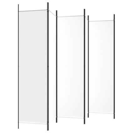 VidaXL Divisorio A 6 Pannelli In Tessuto Bianco 240x200 Cm - Paravento Pieghevole Per Interni, Leggero - 3
