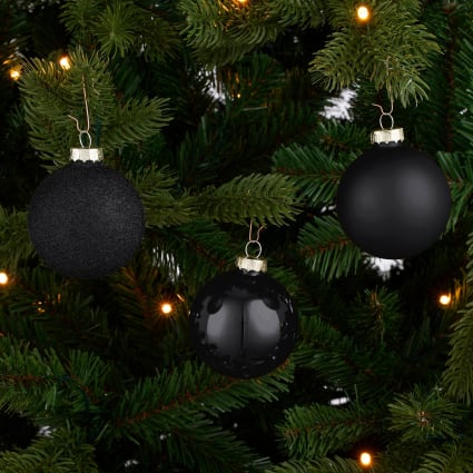 Acquista Online Set 12 Palline di Natale in Vetro con Decoro Barocco Glitter Oro