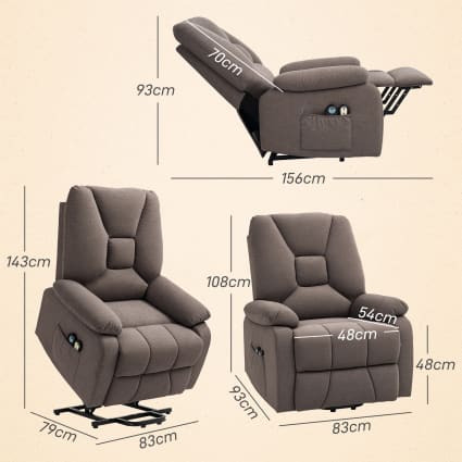 HOMCOM Fauteuil De Relaxation, Fauteuil TV, Fauteuil