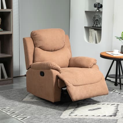 Poltrona relax reclinabile a 150° con poggiapiedi in tessuto