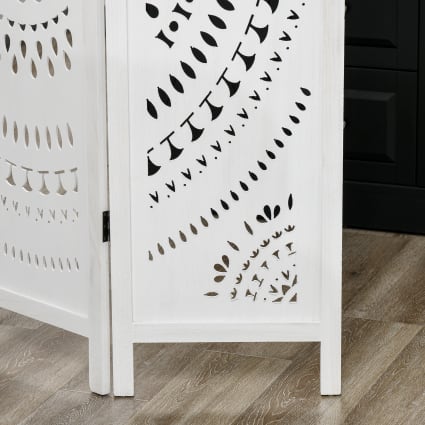 Paravento Pieghevole In Legno HOMCOM - 4 Pannelli 160x170 Cm, Stile Naturale, Per Dividere Gli Spazi Interni