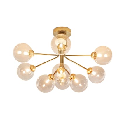 Audrey - Lustre en verre Transparent et doré 70 cm