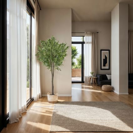 Relaxdays Albero di ulivo artificiale, 150 cm di altezza, plastica