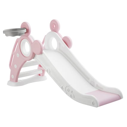 Scivolo pieghevole per bambini con canestro rosa acceso Joy