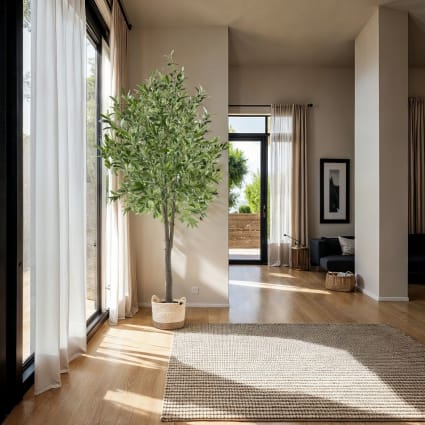 Olivo artificiale - Pianta artificiale 183 cm - Resistente ai raggi UV - Per esterni - Poliestere - Rosa intenso