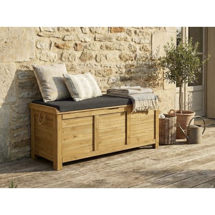 Gartentruhe aus Holz 125 x 60 x 54 cm Braun Gana