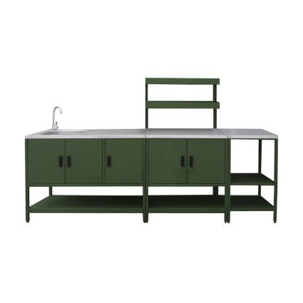 Meuble De Cuisine Extérieur En Inox - 45 X 46 X 61 Cm - 3 Tiroirs - Pour Barbecue Et Rangement - Neuf