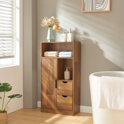Badezimmerschrank in Holzoptik 100 x 50 x 25 cm, in Walnussoptik Namsskogan