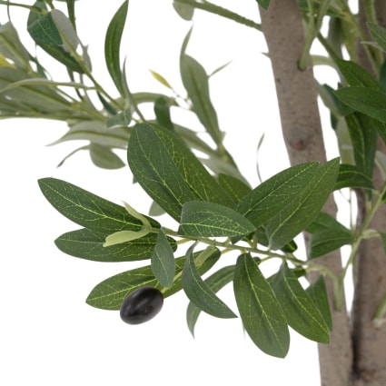 Albero Di Ulivo Artificiale 180 Cm Con Tronco In Legno Naturale - Finto Ulivo Per Interni/Esterni - Sempre Verde Senza Manutenzione