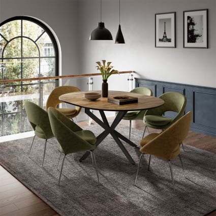 Esstisch ausziehbar Eiche rustikal/Schwarz 120x76.5cm