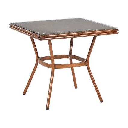 Versa Mayra Tavolo Da Pranzo Per Cucina, Terrazzo, Giardino O Sala Da Pranzo Grigio E Marrone 75x80x80cm 84253710