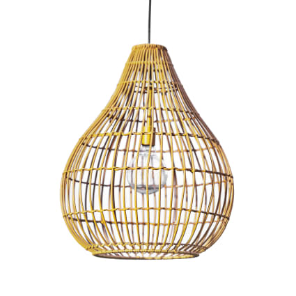 GUANSHAN Lampe Suspension Solaire Jonc De Mer - Lustre Extérieur Jardin Cour Portable