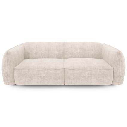 Canapé 3 places velours tramé crème Livia | Maisons du Monde