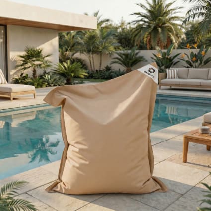 Accessoire Détente Piscine Housse Pouf Géant Deco Arts 140x180 Cm - Déhoussable, Flottant Piscine, Beige Pouf Flottant Piscine Housse