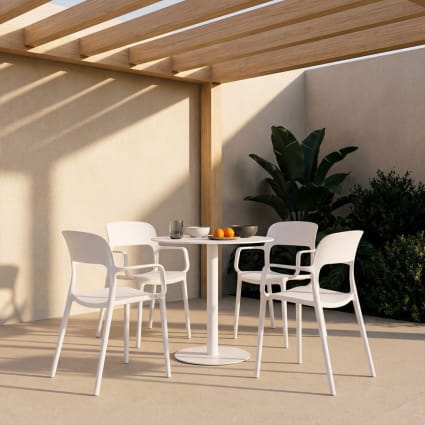 Sedia da esterno plastica bianco 53x83 cm Klint Maisons du Monde
