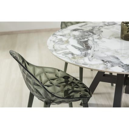 Set di sedie in policarbonato trasparente Fumé Diamante