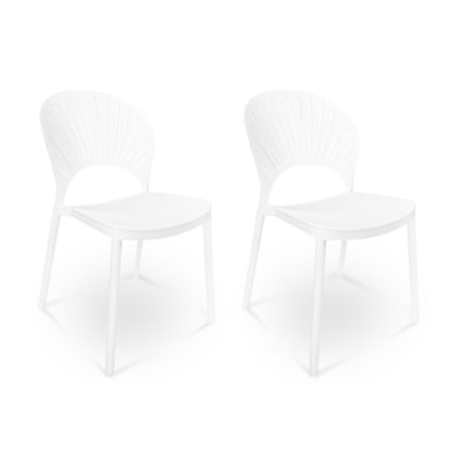 Set di sedie impilabili in plastica bianca Sunny Maisons du Monde