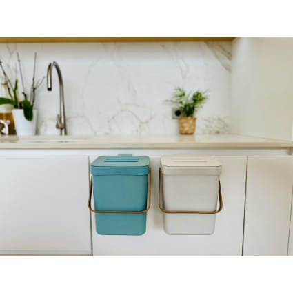 Poubelle Rectangulaire HMQCI 10L - Bleu Marine - Plastique Sans BPA - Pour Armoire & Salle De Bain