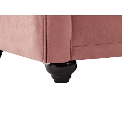 Divano fisso velluto posti rosa 168x88cm Chesterfield Maisons