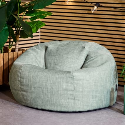 Pouf poltrona da esterno classico in tessuto intrecciato verde