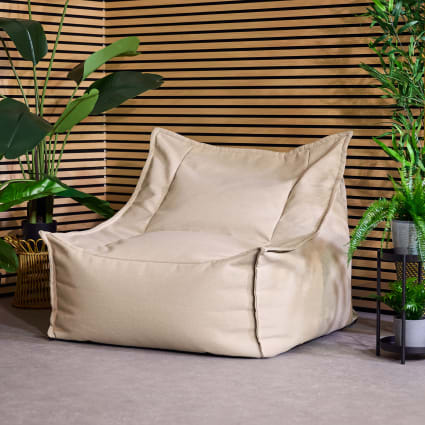 Housse De Pouf Géante Imperméable 110x120cm Beige - Fauteuil Poire Sans Remplissage, Confortable Et Pratique