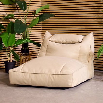 RICPYOIU Housse De Pouf Géant Imperméable 110x120cm Beige - Fauteuil Poire Confortable Sans Remplissage