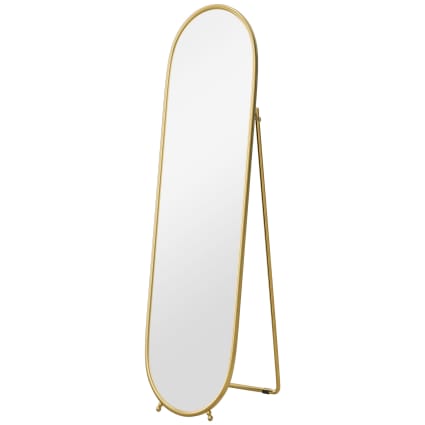 Miroir Mural Ovale 120x40 Cm Avec Cadre Métallique Noir | Miroir Décoratif Pour Salon, Chambre Et Salle De Bain - 6