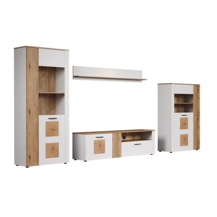 trendteam smart living - Esteban - Estantería de Pared - Antracita/Evoke Roble - Librería con Amplio Estante - 150 x 25 x 18 cm (Ancho x Alto x Profundidad