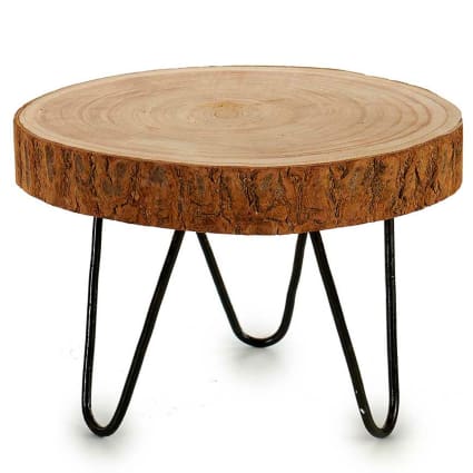 Décoration centre de table en bois naturel et métal noir 28x28x20cm - Maisons du Monde