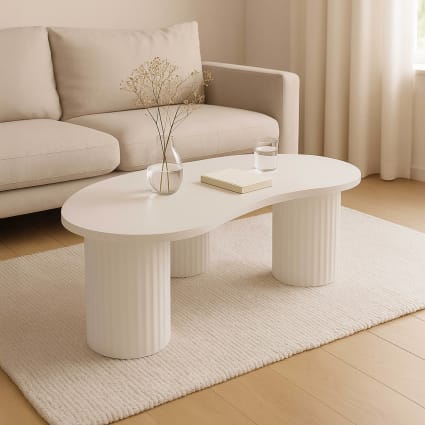 Table basse en MDF décor mélaminé blanc Maeve | Maisons du Monde