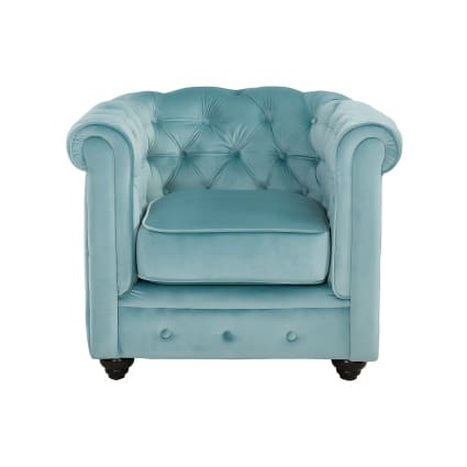 Poltrona velluto azzurro cielo Chesterfield Maisons du Monde