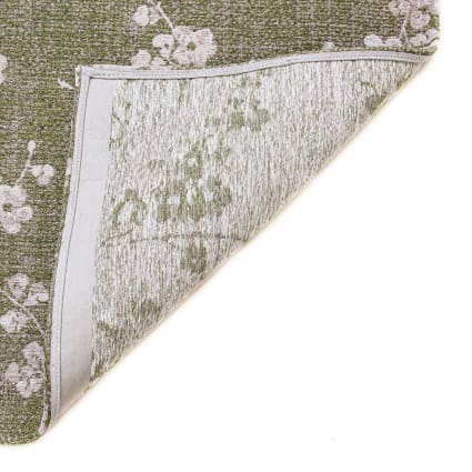 Tapis De Salon 80x150 Cm Motif Sakura (fleurs De Cerisier) - Poils Ras, Antidérapant, Lavable En Machine - Couleur Taupe
