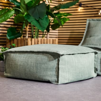 Pouf poggiapiedi per interni ed esterni verde salvia Dolce